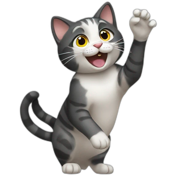 Cat waving emoji
