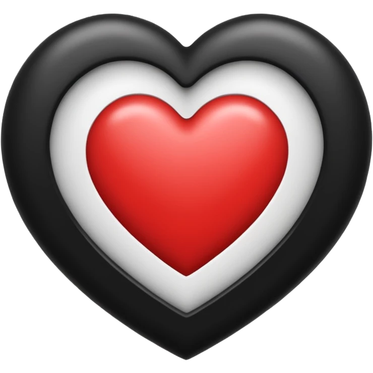 Heart white text and black text   emoji