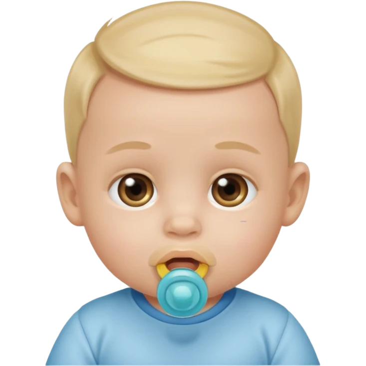baby boy face with dummy emoji