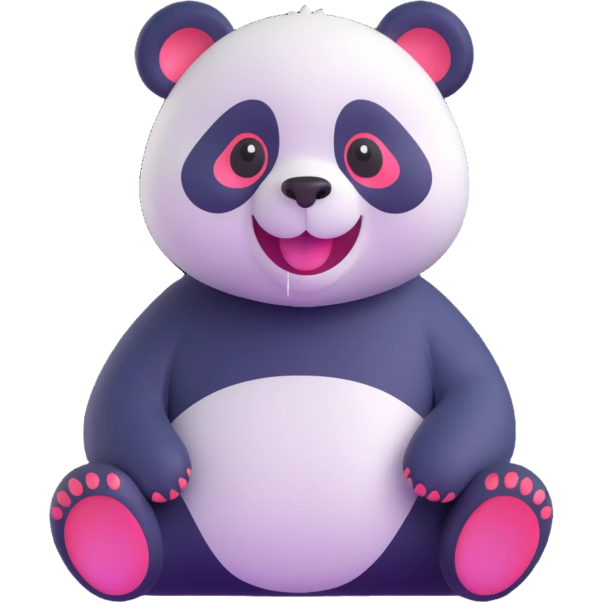 cute panda with a big smile emoji