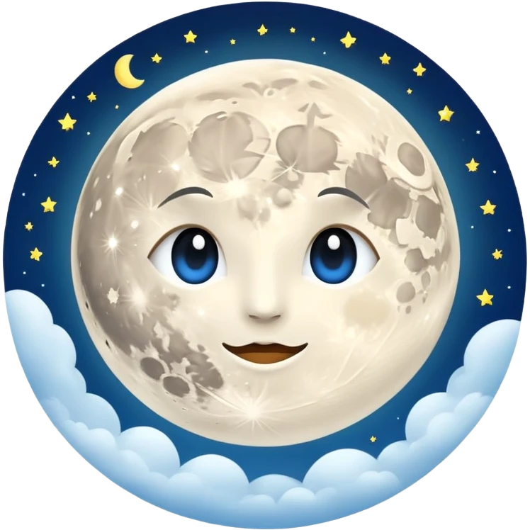 moon on the sky background emoji