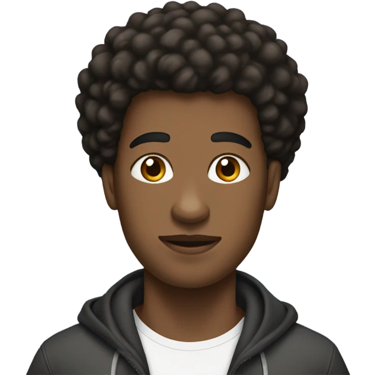 Brown male, dark big afro ,necklace,Nike shoes  emoji