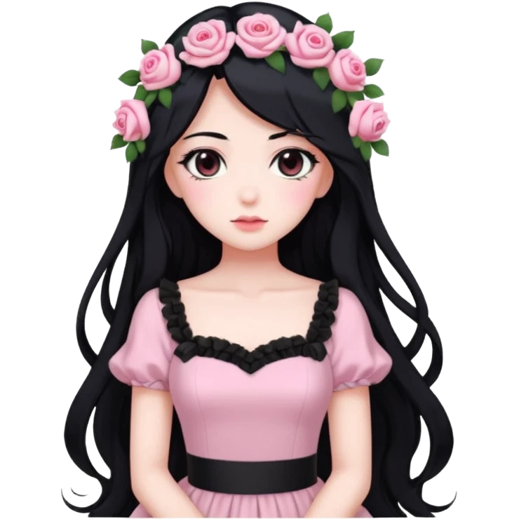Pastel pink anime lady roses emoji