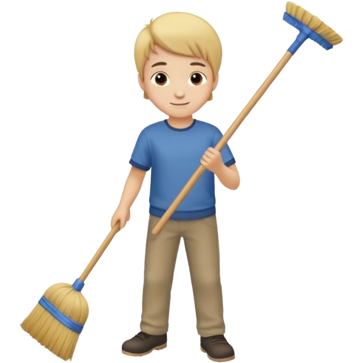 niño barriendo emoji