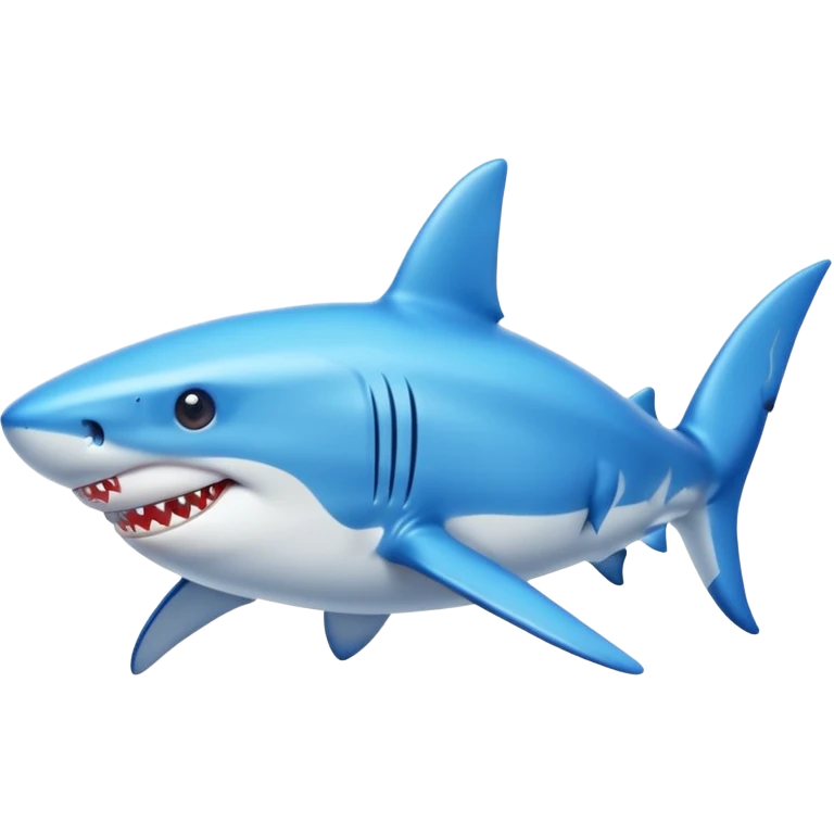 Shark with 3 legs and on those legs are 3 blue shoes emoji