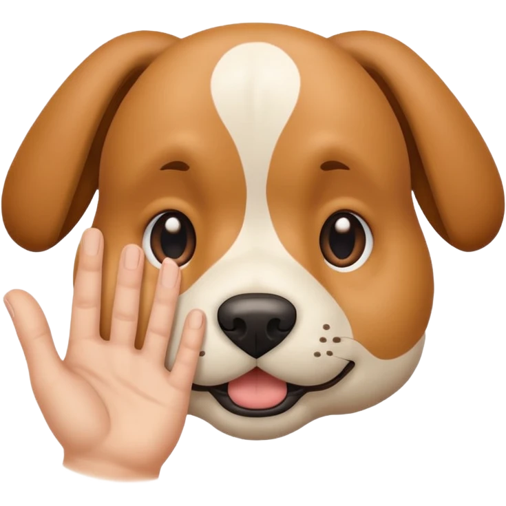 A hand making a dog face emoji