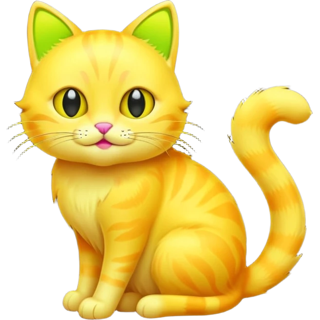 neon yellow cat emoji
