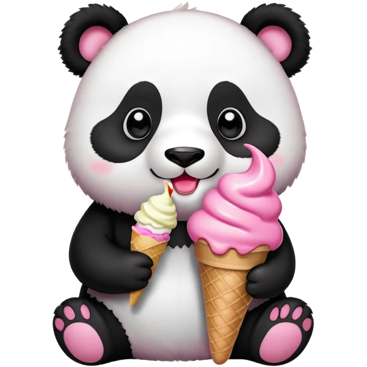 Panda eating ice cream emoji