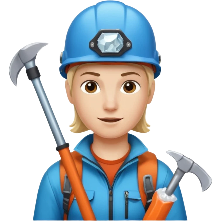 lead climber with ice axe emoji