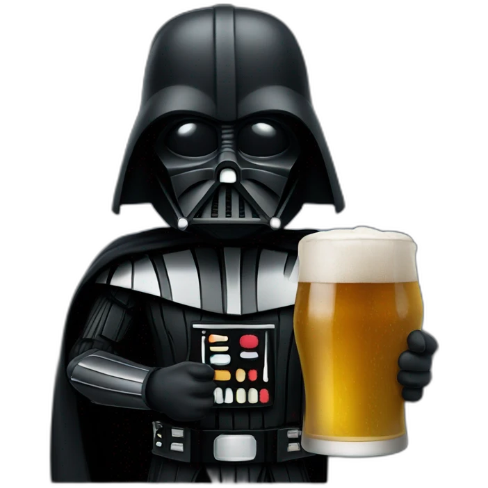 Dark vader holding a beer emoji