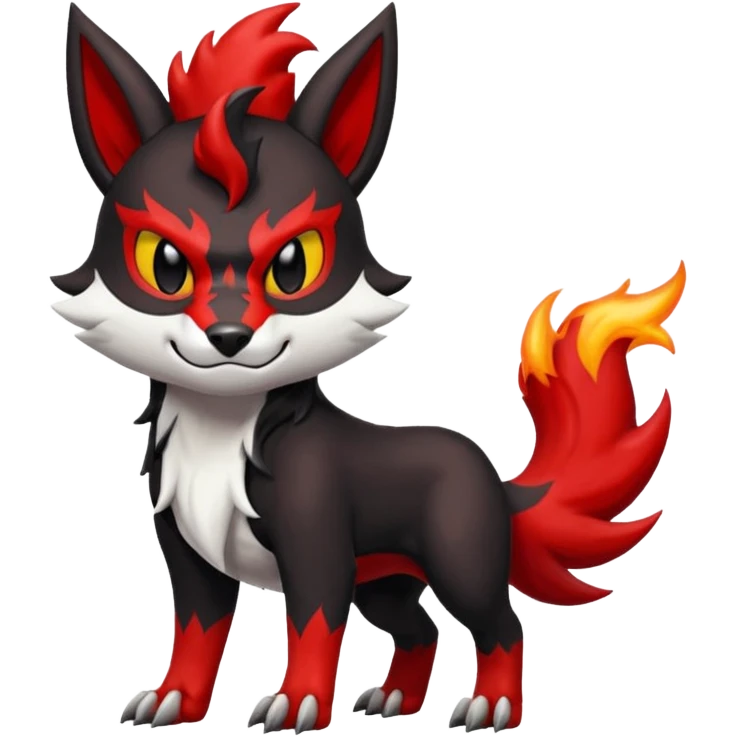 Litten-Houndoom-Zangoose-fusion emoji