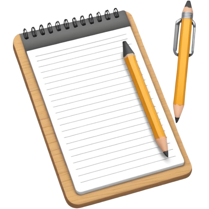 notepad with pencil emoji