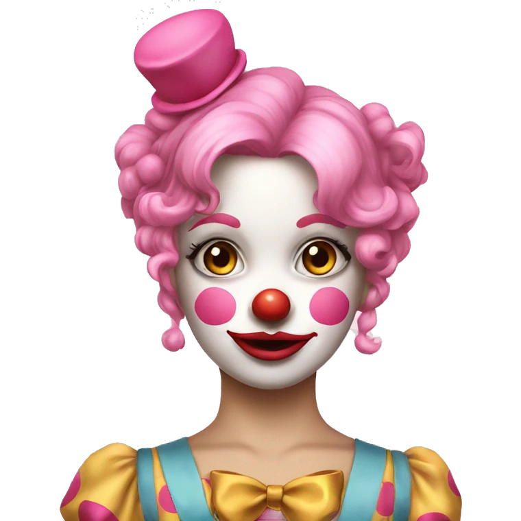 Pretty pink clown girl bows  emoji