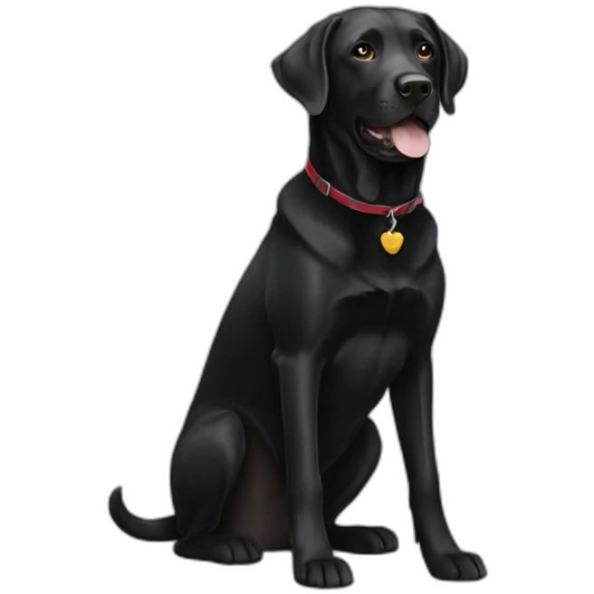 Labrador black with tall guy emoji