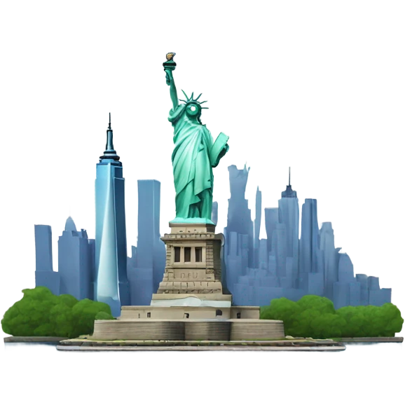 New York skyline with the Statue of Liberty emoji