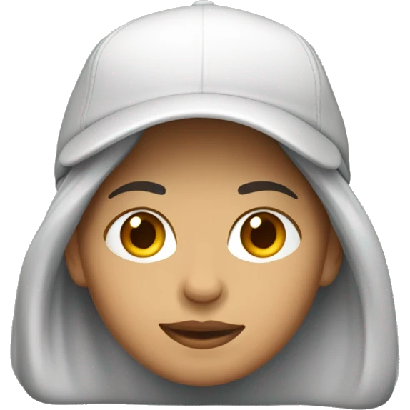 MUJER TEST BLANCA PELO CASTAÑO CON UNA GORRA emoji