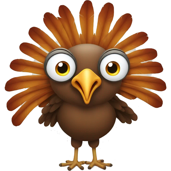 Turkey with younger out and crazy eyes with wings  emoji