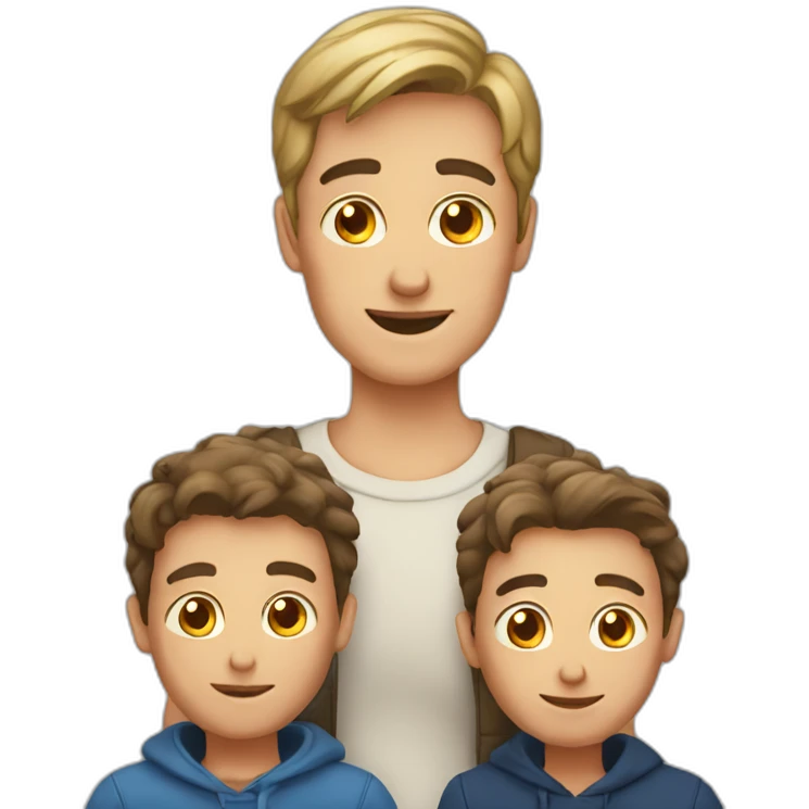 European parents with three sons emoji