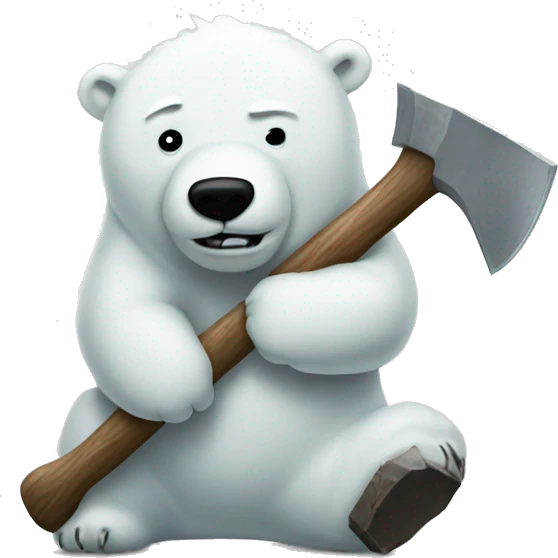 ice bear carry ax emoji