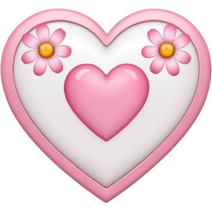 Emoji white heart with pink flowers emoji