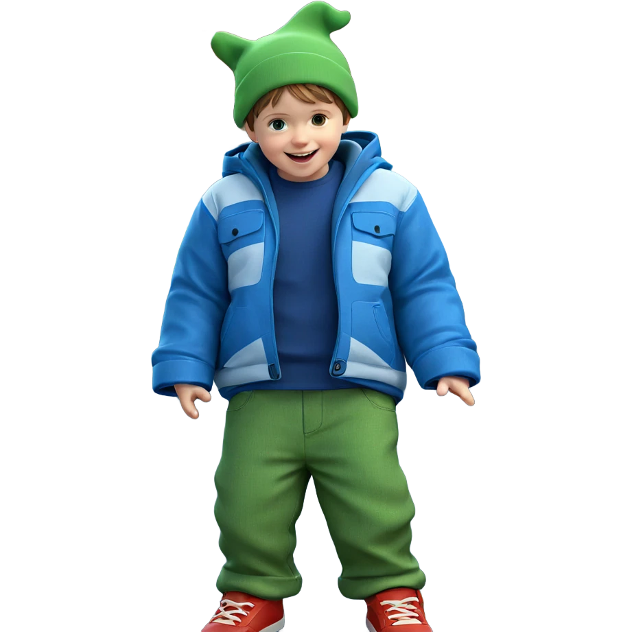 happy boy with car emoji