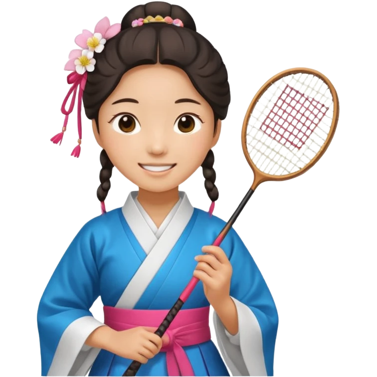 ancient gongsam girl with 1 badminton racket emoji