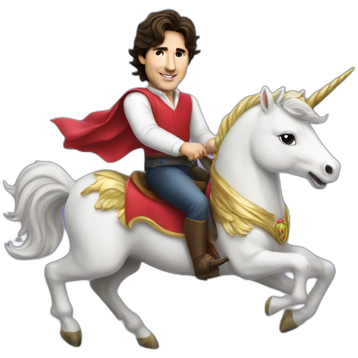 justin trudeau riding a unicorn emoji