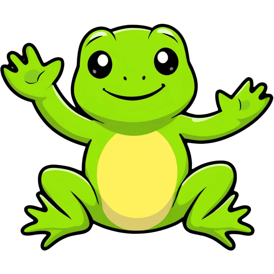 smiling frog waving emoji