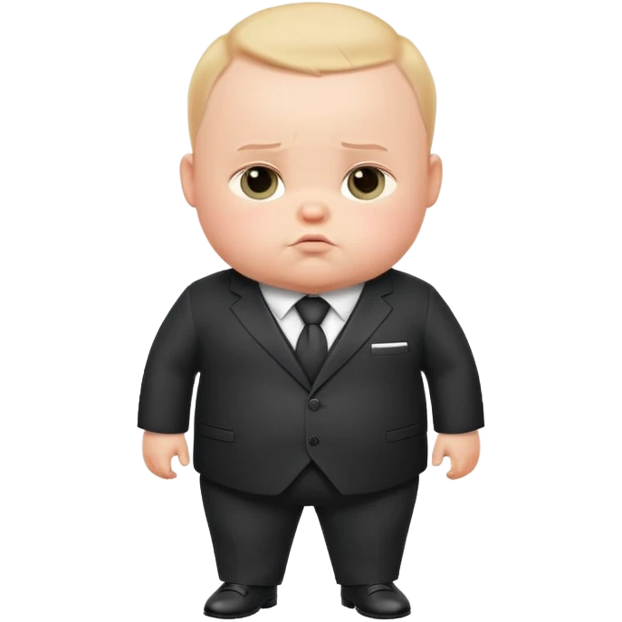 Chubby boss baby with suit emoji