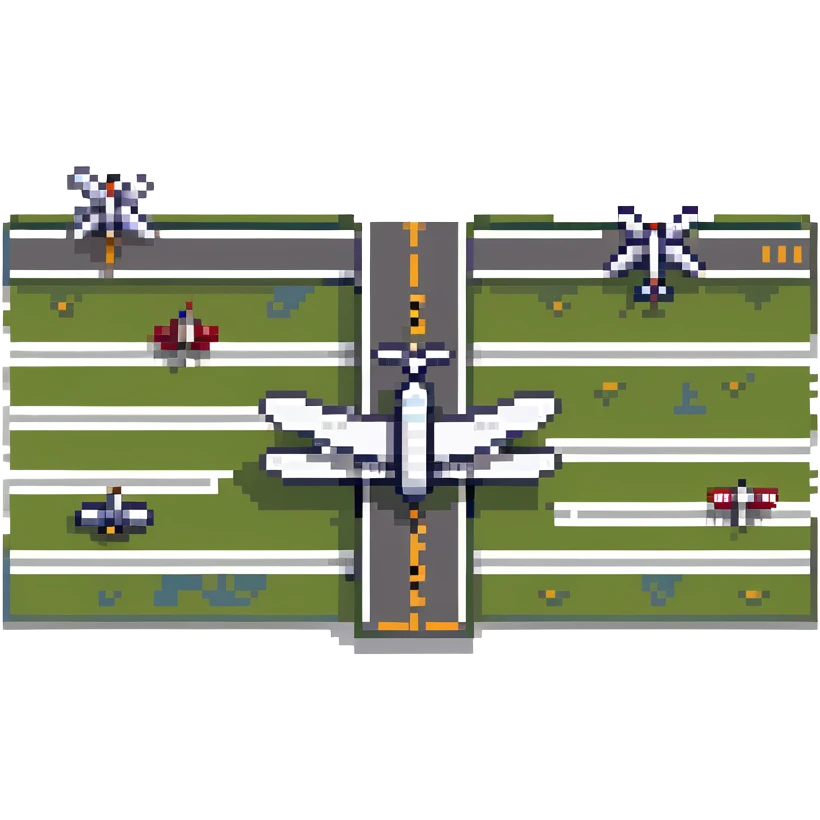 mosquito airport with tiny runways and mosquito planes emoji