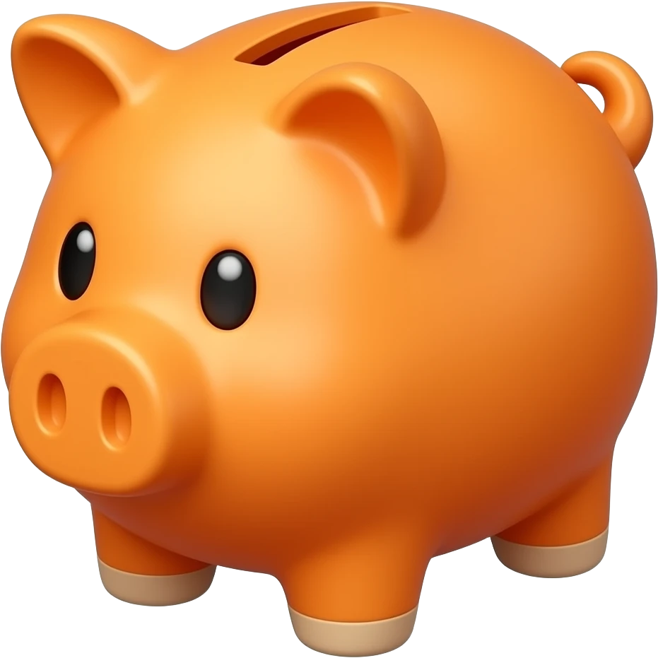 orange piggy bank looking like a lacie hard drive emoji