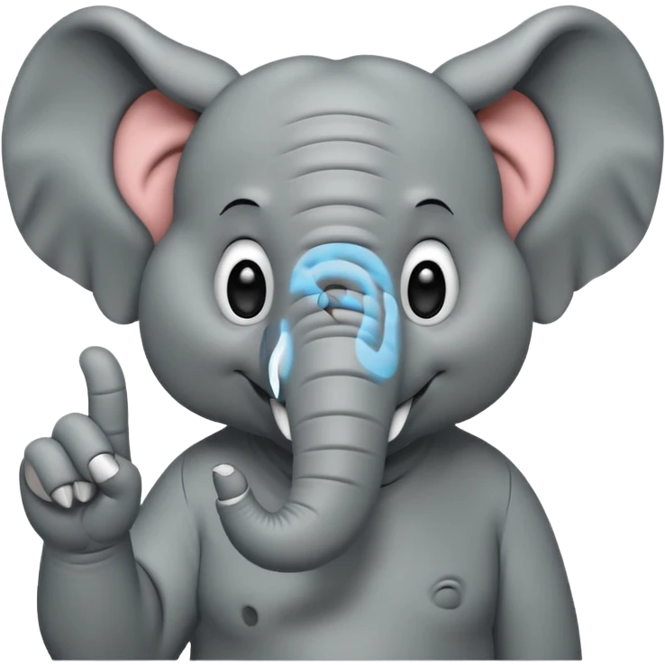 Orta parmak çeken fil emoji