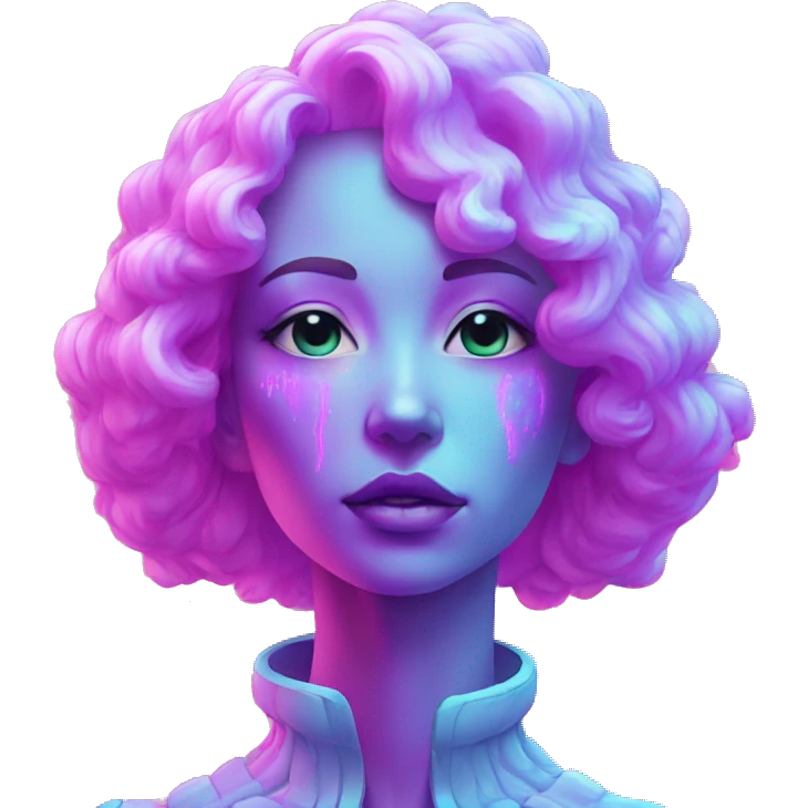 Vaporwave humanoid fantasy human emoji