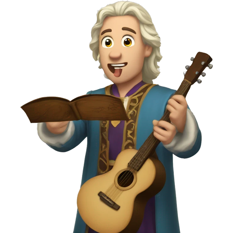 caucasian bards singing with magic emoji