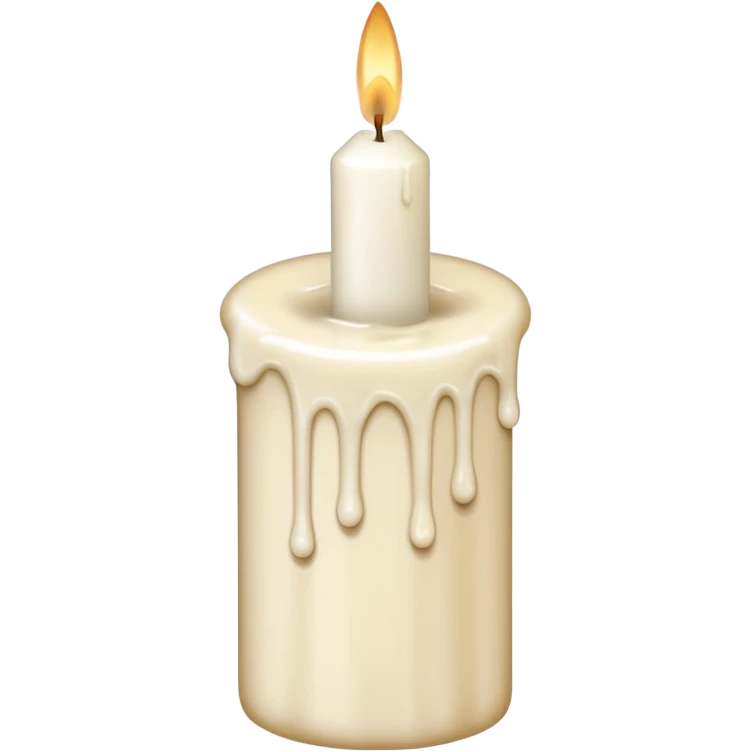 Thin and long Leaning Candle dripping wax as if someone is holding it emoji