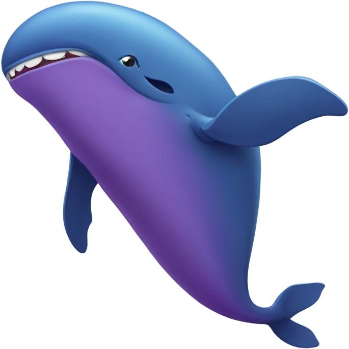 Blue whale purple, open mouth emoji