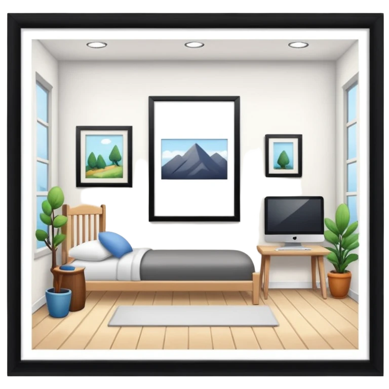 white wood room (cozy art studio) emoji