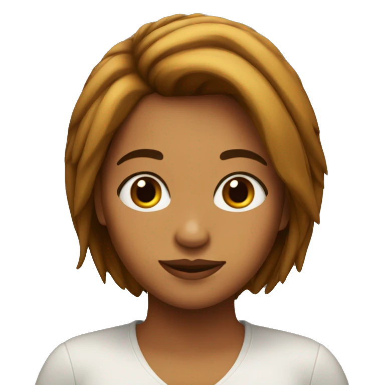 Chica con pelo marron y largo emoji