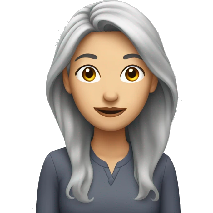 Woman with long nose and grey hair emoji