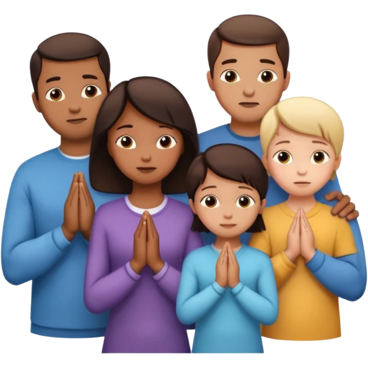 a family praying emoji