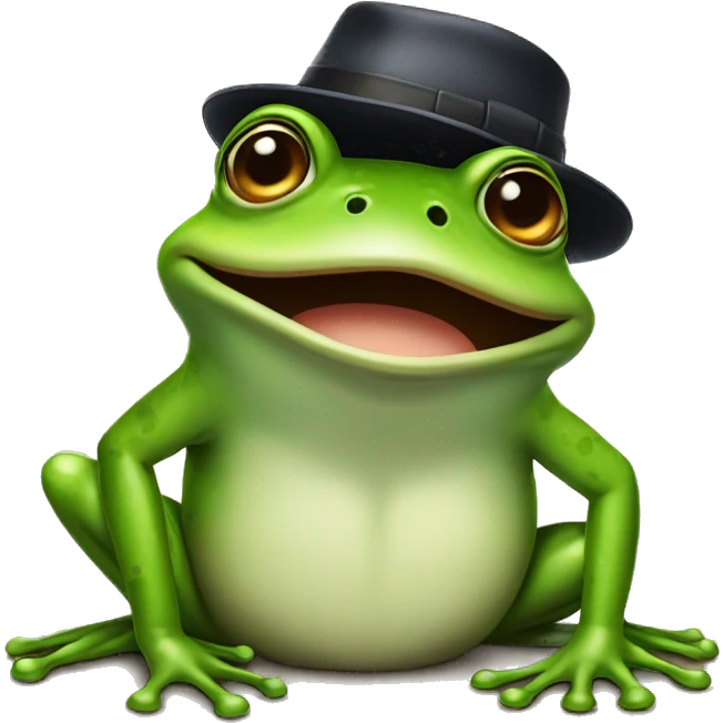 frog wearing a detective hat  emoji