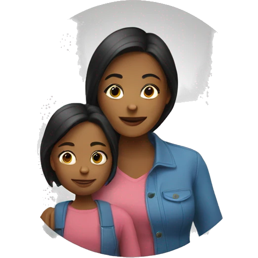 Mom with daughter emoji