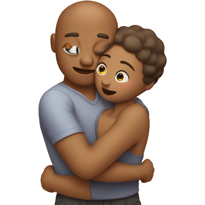 Hugs with lots of kisses emoji