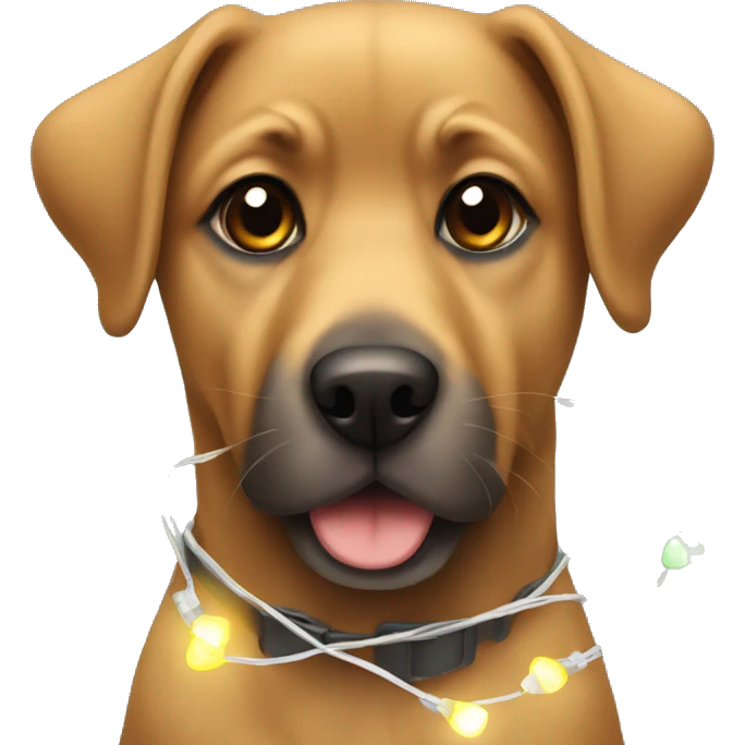 dog with christmas lights  emoji