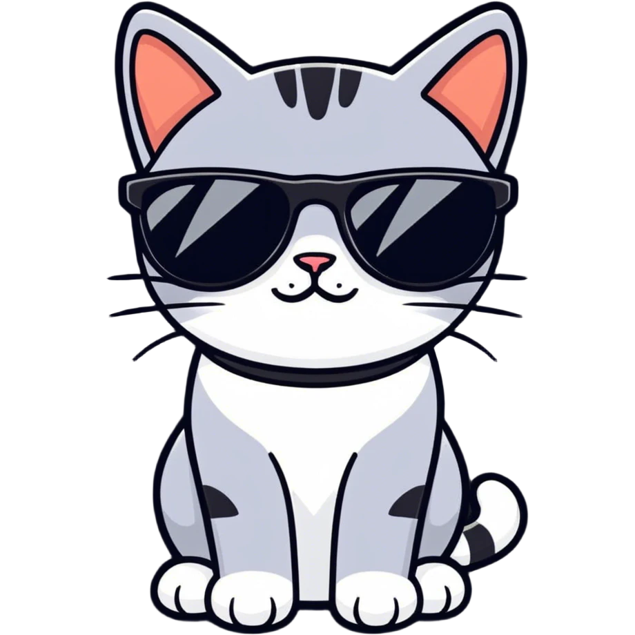 Cool cat with sunglasses  emoji