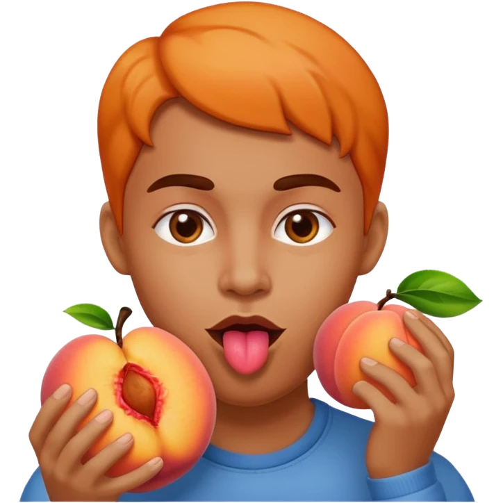 Me licking a peach emoji