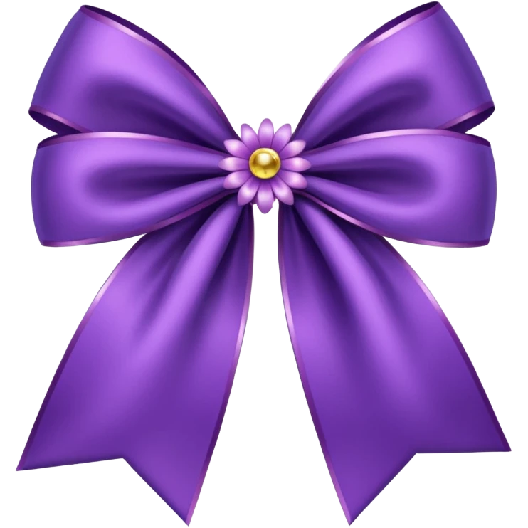 purple flower bow with glitter emoji