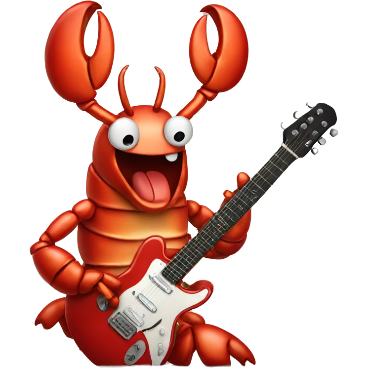 Lobster playing guitar emoji