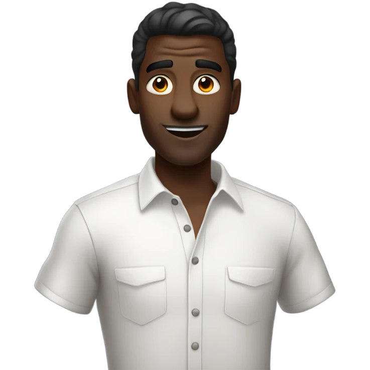Goofy ahh dark-skinned male in white shirt  emoji