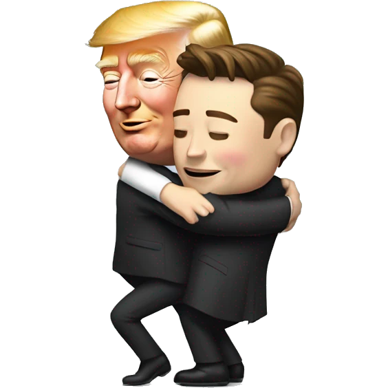 elon musk and donald trump hugging emoji
